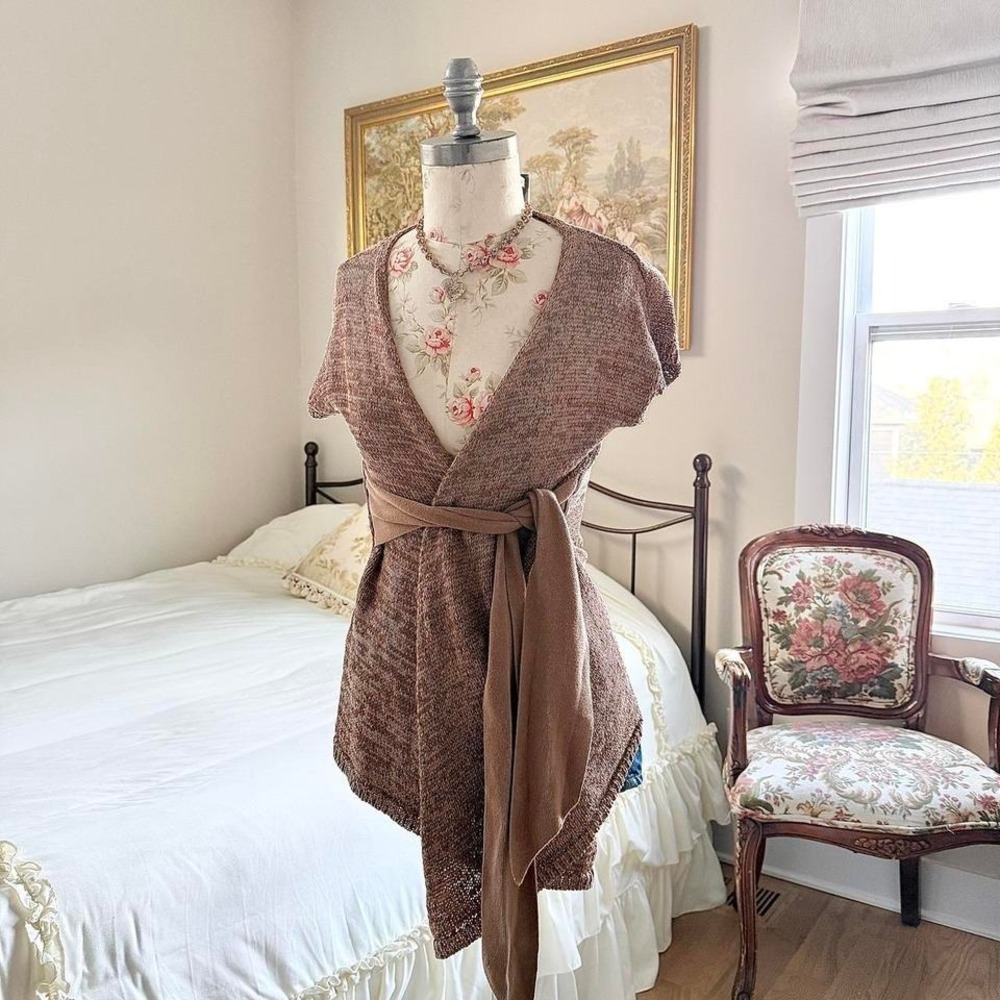 brown wrap cardigan y2k willi smith brown wrap cardigan top size medium